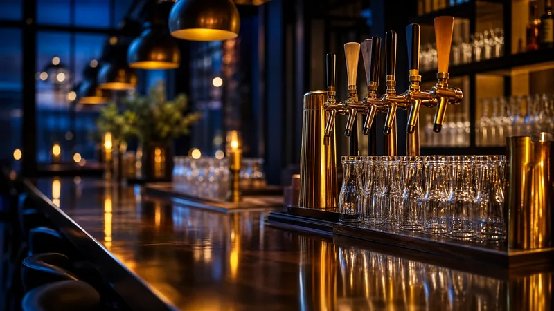 Tap handles and glassware on a polished bar, How to Start a Brewery or Winery in Kentucky