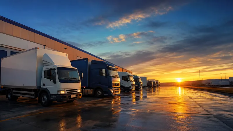 Box trucks and semis at a logistics yard, How to Start a Moving Company in Kentucky